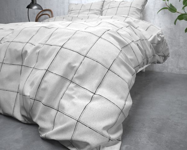 Sleeptime Flanel Deep Check Wit 240 x 200/220 cm - Afbeelding 4