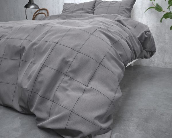 Sleeptime Flanel Deep check Grijs 240 x 200/220 cm - Afbeelding 4