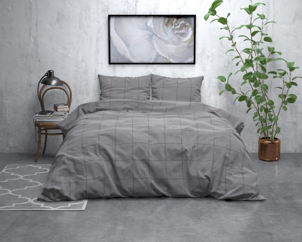 Sleeptime Flanel Deep check Grijs 240 x 200/220 cm - Afbeelding 5