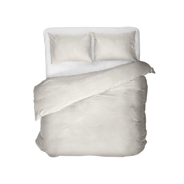 Primaviera Deluxe Egyptisch Katoen Uni Dekbedovertrek Creme 240 x 200/260 cm - Afbeelding 2