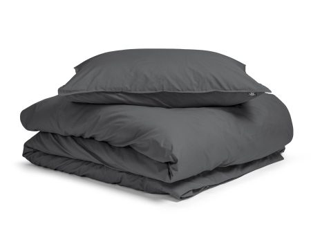 Primaviera Deluxe Egyptisch Katoen Uni Dekbedovertrek Antraciet 140 x 200/260 cm