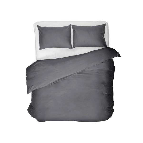 Primaviera Deluxe Egyptisch Katoen Uni Dekbedovertrek Antraciet 200 x 200/260 cm - Afbeelding 2