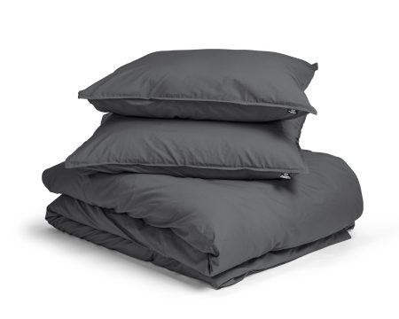Primaviera Deluxe Egyptisch Katoen Uni Dekbedovertrek Antraciet 200 x 200/260 cm