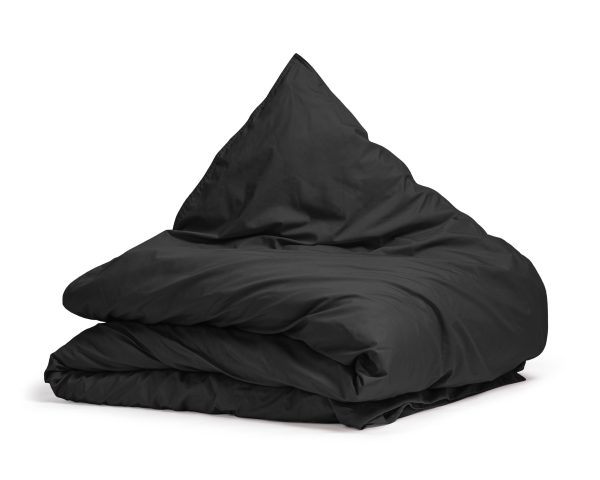 Primaviera Deluxe Egyptisch Katoen Uni Dekbedovertrek Zwart 140 x 200/260 cm - Afbeelding 5