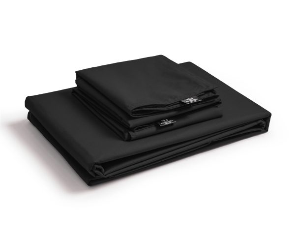 Primaviera Deluxe Egyptisch Katoen Uni Dekbedovertrek Zwart 240 x 200/260 cm - Afbeelding 3