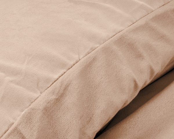 Sleeptime Velvet Uni Dekbedovertrek Nude 140 x 220 cm - Afbeelding 3