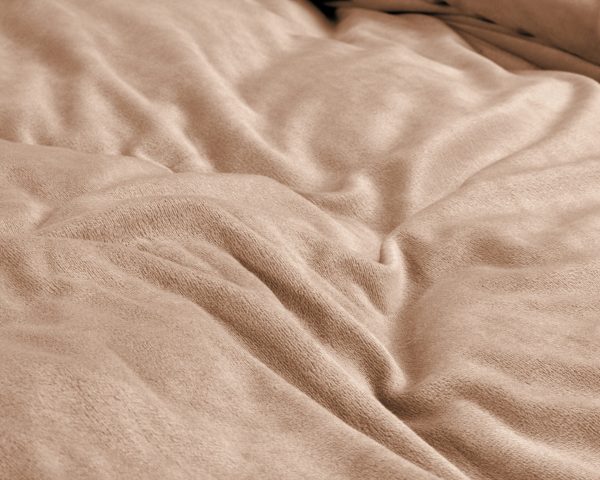 Sleeptime Velvet Uni Dekbedovertrek Nude 140 x 220 cm - Afbeelding 4