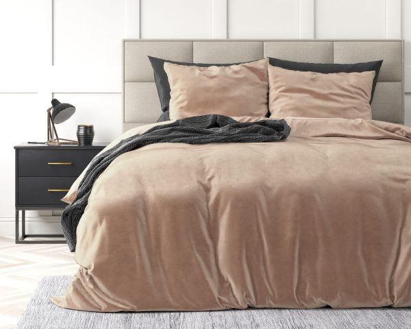 Sleeptime Velvet Uni Dekbedovertrek Nude 240 x 220 cm - Afbeelding 2