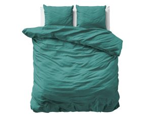 Primaviera Deluxe Uni Satijn Dekbedovertrek Donker Groen 200 x 200/220 cm