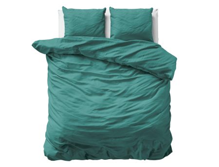 Primaviera Deluxe Uni Satijn Dekbedovertrek Donker Groen 240 x 200/220 cm