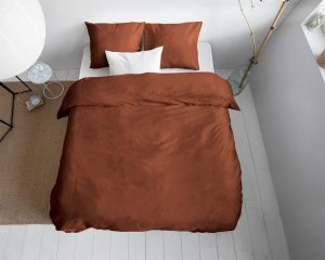 Primaviera Deluxe Uni Satijn Dekbedovertrek Bruin 200 x 200/220 cm