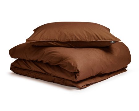 Primaviera Deluxe Egyptisch Katoen Uni Dekbedovertrek Bruin 140 x 200/260 cm