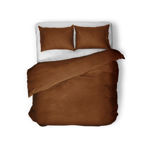 Primaviera Deluxe Egyptisch Katoen Uni Dekbedovertrek Bruin 200 x 200/260 cm - Afbeelding 2