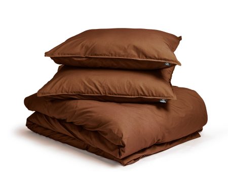 Primaviera Deluxe Egyptisch Katoen Uni Dekbedovertrek Bruin 200 x 200/260 cm