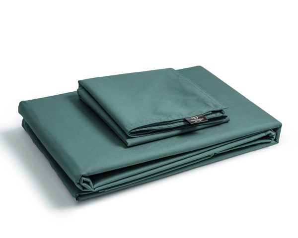 Primaviera Deluxe Egyptisch Katoen Uni Dekbedovertrek Donker Groen 135 x 200 cm - Afbeelding 3