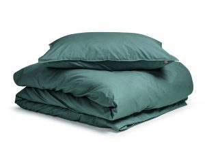 Primaviera Deluxe Egyptisch Katoen Uni Dekbedovertrek Donker Groen 135 x 200 cm