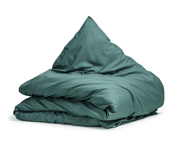 Primaviera Deluxe Egyptisch Katoen Uni Dekbedovertrek Donker Groen 135 x 200 cm - Afbeelding 5