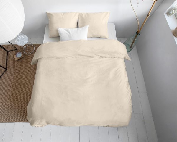 Primaviera Deluxe Uni Satijn Dekbedovertrek Zand 135 x 200 cm - Afbeelding 2