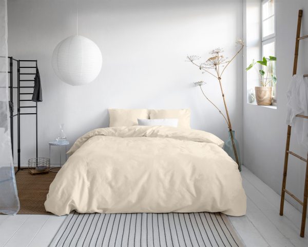 Primaviera Deluxe Uni Satijn Dekbedovertrek Zand 135 x 200 cm - Afbeelding 3
