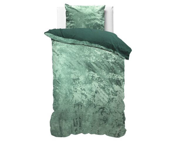 Dreamhouse Crushed Velvet Cotton Bottle Donker Groen 140 x 220 cm - Afbeelding 2