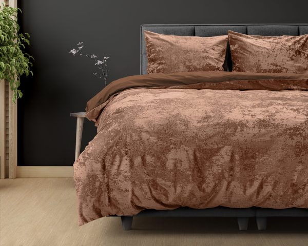 Dreamhouse Crushed Velvet Katoen Wood Bruin 140 x 220 cm - Afbeelding 2
