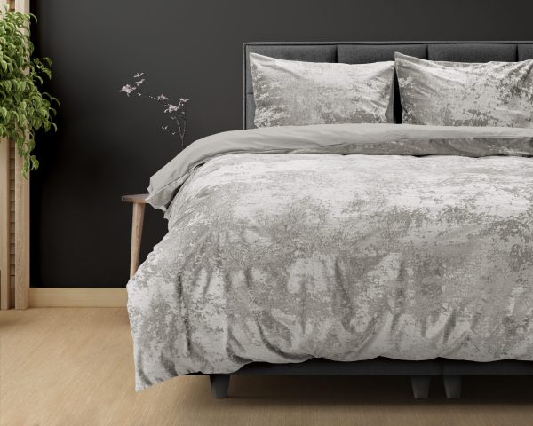Dreamhouse Crushed Velvet Katoen Metallic Zilver 240 x 220 cm - Afbeelding 2