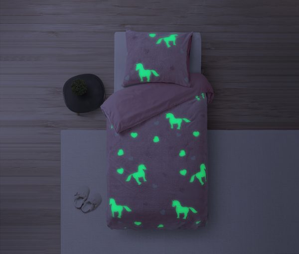 Sleeptime Glow in the dark Unicorn Roze 140 x 220 cm - Afbeelding 4