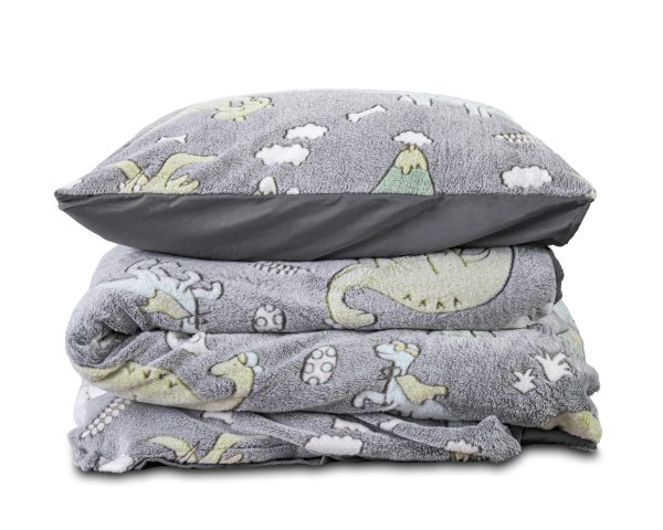 Sleeptime Glow in the dark Dinosaurs Grijs 140 x 220 cm - Afbeelding 5