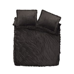 Sleeptime Velvet Ruffles Zwart 240 x 220 cm