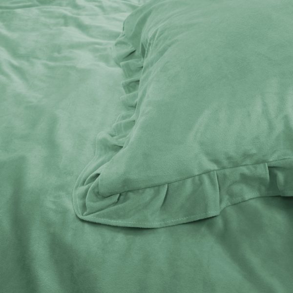 Sleeptime Velvet Ruffles Granite Green 240 x 220 cm - Afbeelding 2