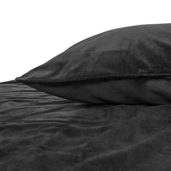 Sleeptime Velvet Piping Zwart 200 x 220 cm - Afbeelding 2