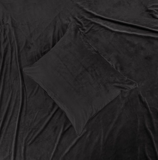 Sleeptime Velvet Piping Zwart 200 x 220 cm - Afbeelding 5