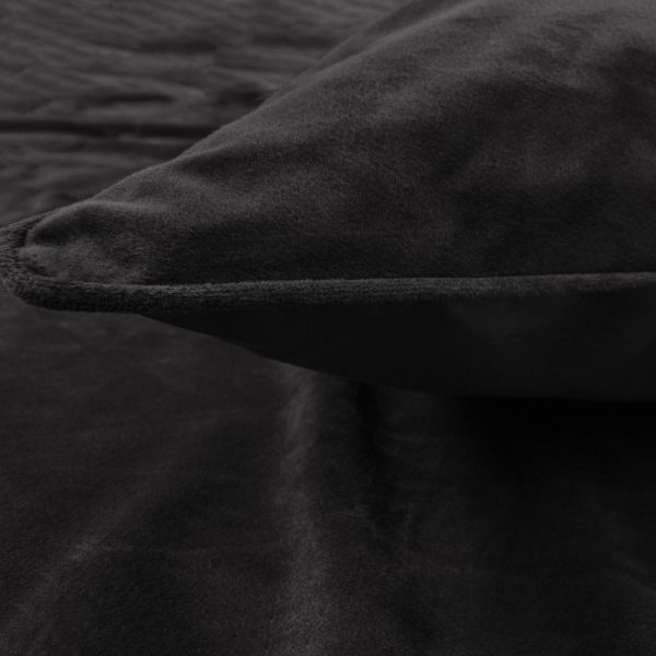 Sleeptime Velvet Piping Zwart 240 x 220 cm - Afbeelding 2