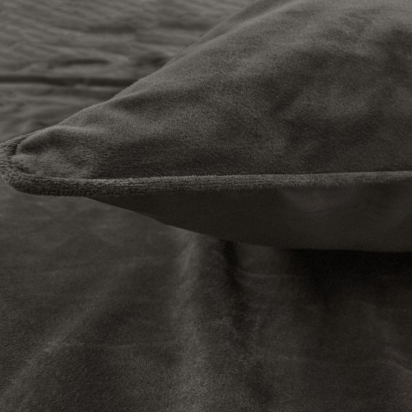 Sleeptime Velvet Piping Deep Taupe 140 x 220 cm - Afbeelding 2