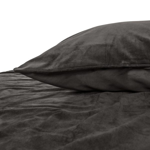 Sleeptime Velvet Piping Deep Taupe 200 x 220 cm - Afbeelding 2