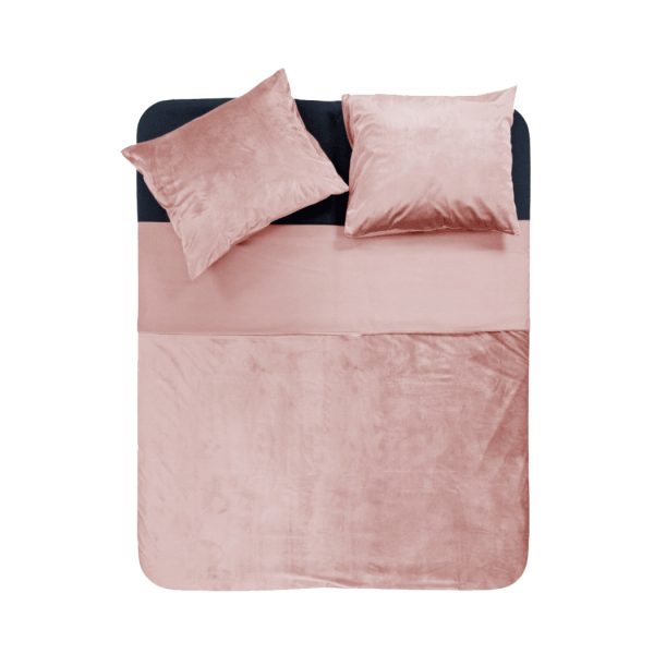 Sleeptime Velvet Piping Soft Pink 200 x 220 cm - Afbeelding 2