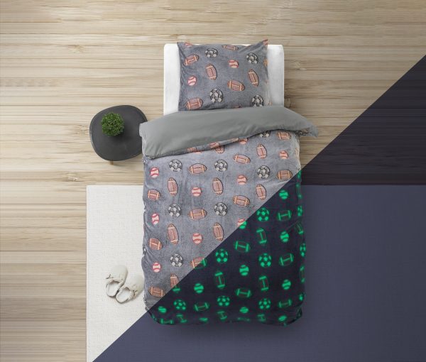 Sleeptime Glow in the dark Sport Grijs 140 x 220 cm - Afbeelding 3