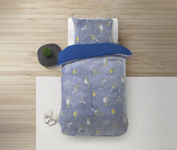 Sleeptime Glow in the dark Space Blauw 140 x 220 cm - Afbeelding 2