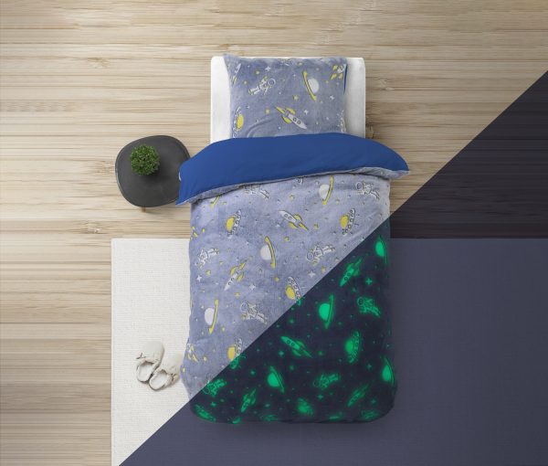 Sleeptime Glow in the dark Space Blauw 140 x 220 cm - Afbeelding 3