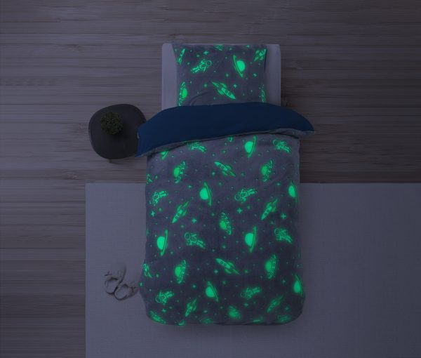 Sleeptime Glow in the dark Space Blauw 140 x 220 cm - Afbeelding 4