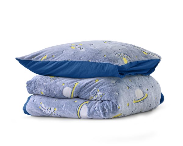 Sleeptime Glow in the dark Space Blauw 140 x 220 cm - Afbeelding 5