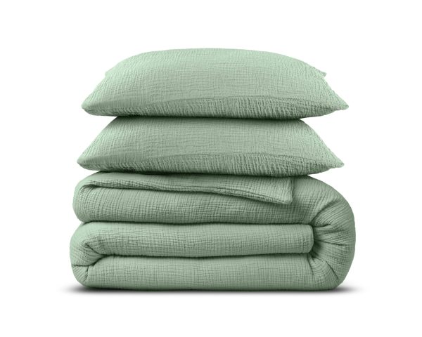 Dreamhouse Mousseline Perkal Groen 240 x 200/220 cm - Afbeelding 2