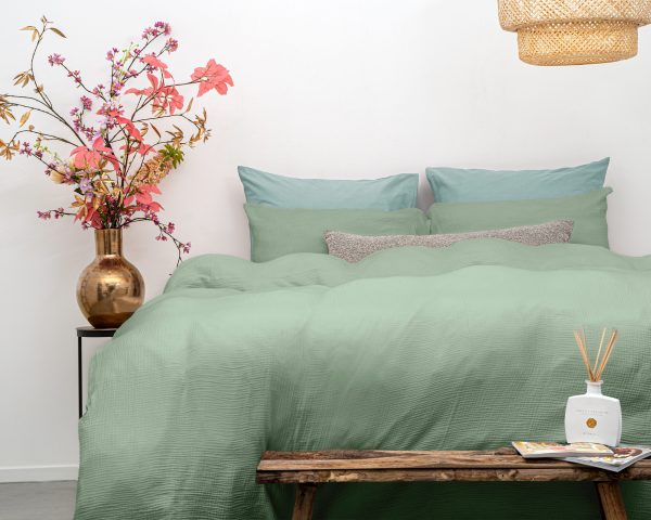 Dreamhouse Mousseline Perkal Groen 240 x 200/220 cm - Afbeelding 3