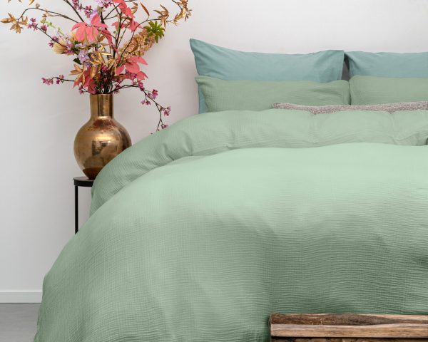 Dreamhouse Mousseline Perkal Groen 240 x 200/220 cm - Afbeelding 4