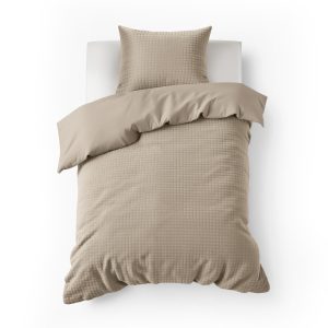 Sleeptime Check Teddy Taupe 140 x 200/220 cm