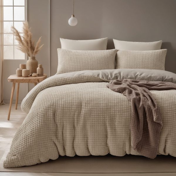Sleeptime Check Teddy Taupe 200 x 200/220 cm - Afbeelding 2