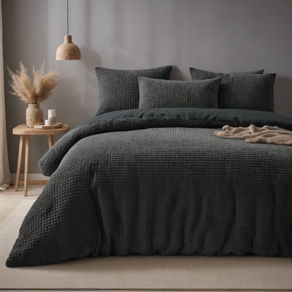 Sleeptime Check Teddy Antraciet 200 x 200/220 cm - Afbeelding 2