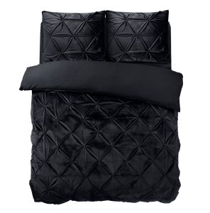 Sleeptime Velvet Pintuck Zwart 140 x 200/220 cm