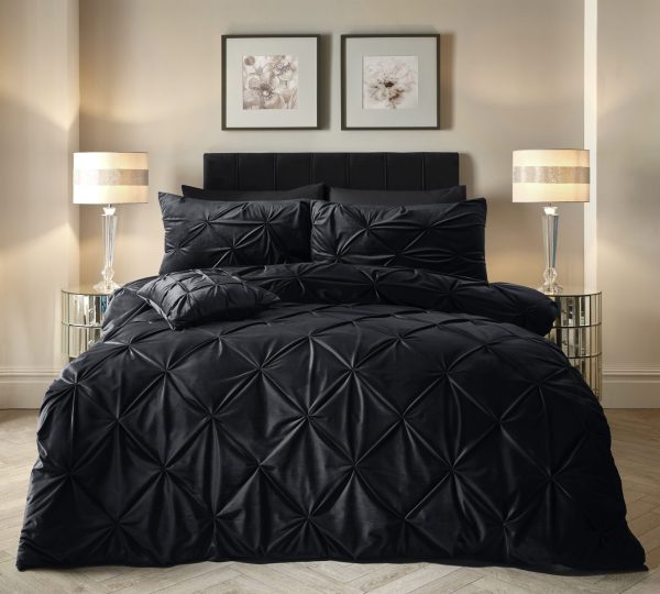 Sleeptime Velvet Pintuck Zwart 140 x 200/220 cm - Afbeelding 2