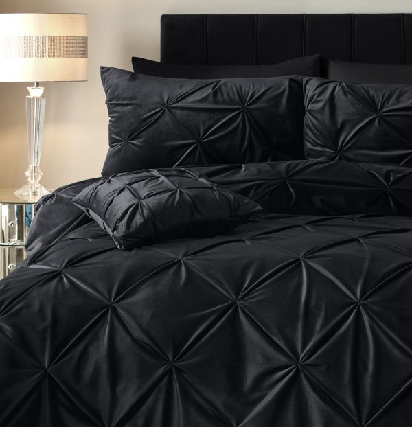 Sleeptime Velvet Pintuck Zwart 140 x 200/220 cm - Afbeelding 3